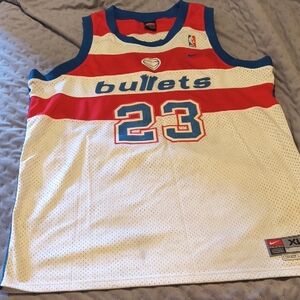 Nike Washington Bullets #23 Jordan Red & White Basketball Jersey